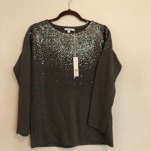 Chico’s sequin sweater. Says one size, I would say MED